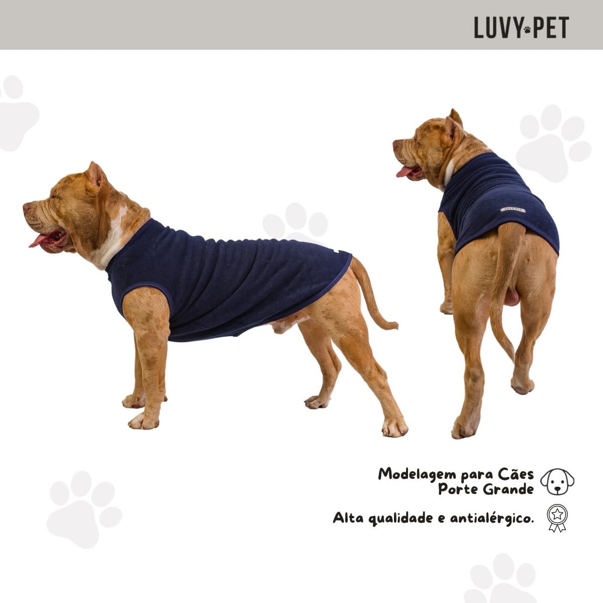 LUVY PET, Roupa Pet Cães Porte Grande Azul Marinho Tamanho:G6-41 a